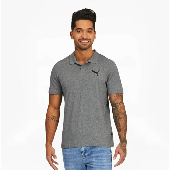 PUMA Golf Road Map Performance Essentials Men's Jersey Polo Shirt Gray - Picture 1 of 5